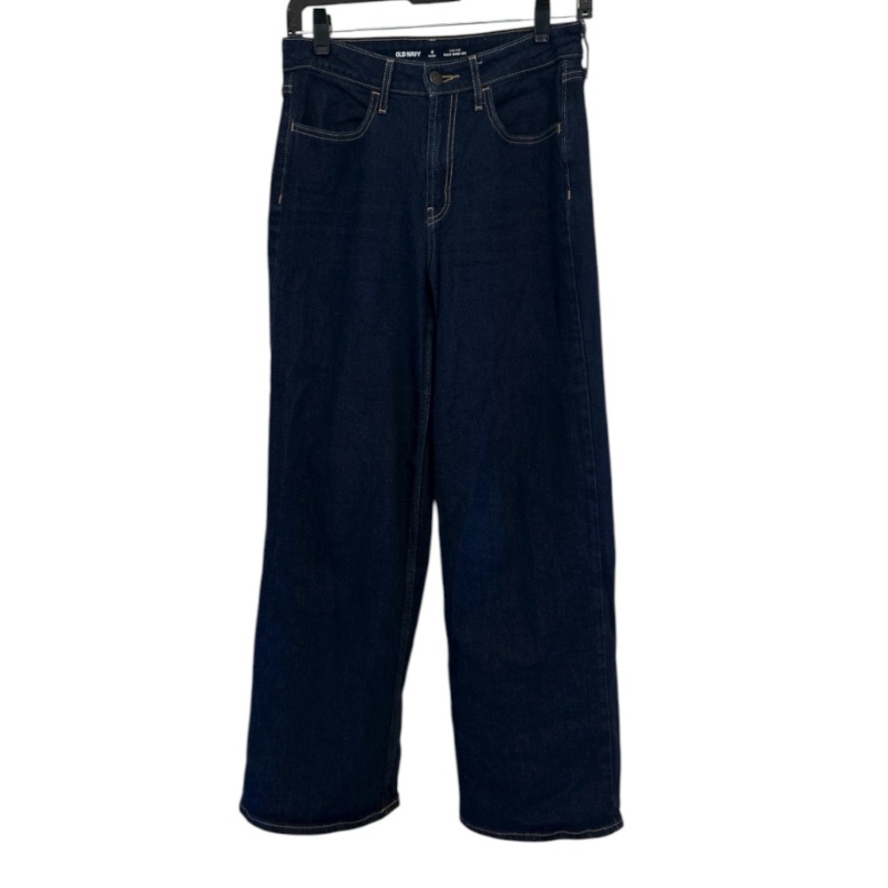 Old Navy High Rise Dark Wash Wow Wide Leg Jeans 6 Short - Picture 3 of 9